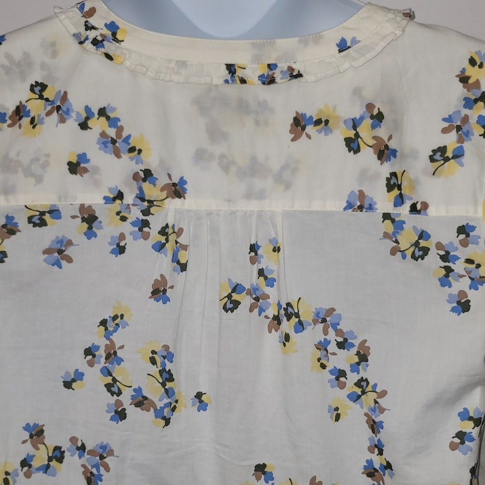 Talbots Floral Button Down Ruffle Long Sleeves M … - image 5